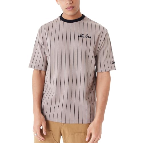 New Era Oversized Shirt - Pinstripe ash Brown - M von New Era