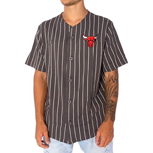 New Era Pinstripe Baseballe Chicago Bulls T-Shirt Herren Hemd Grey Heather L von New Era