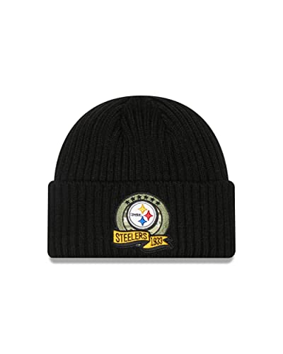 New Era Pittsburgh Steelers NFL Salute to Service 2022 Black Cuff Knit Beanie - One-Size von New Era