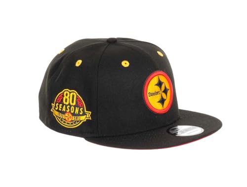 New Era Pittsburgh Steelers NFL Team Colour 80 Seasons Sidepatch Black 9Fifty Snapback Cap - One-Size von New Era