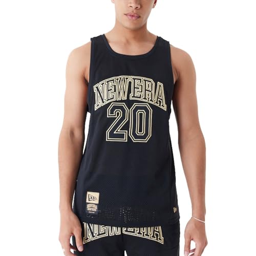 New Era Poly Mesh Tank Top - Brand Logo schwarz - L von New Era