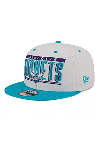 New Era Retro Title 9Fifty Snapback Cap Charlotte Hornets Weiß Türkis, Size:S/M von New Era