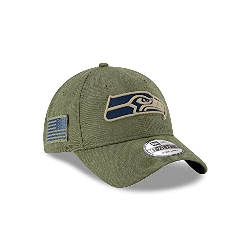 New Era Seattle Seahawks 9twenty Adjustable Cap - On Field 2018 Salute to Service - Green - One-Size von New Era