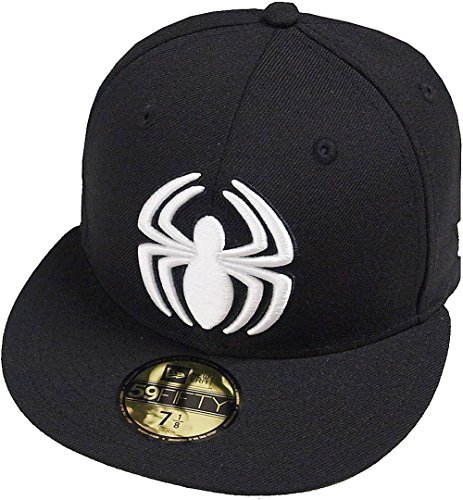 New Era Spiderman Black White Cap 59fifty 5950 Fitted Basecap Kappe Men Limited Special Edition von New Era