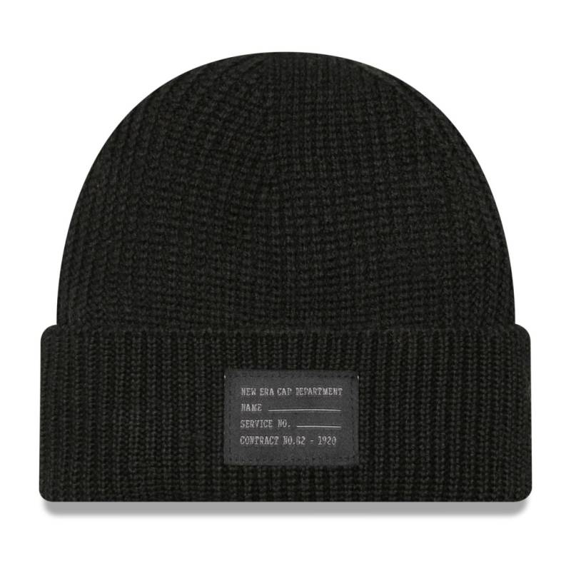 New Era Strick Wintermütze Short Cuff Beanie - PATCH schwarz von New Era