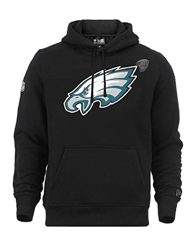 New Era Sweater – Philadelphia Eagles – American Football Fanbekleidung – schwarz – Kapuze Teamlogo – mit CapSpin Pin - M von New Era
