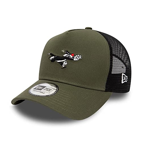 New Era Sylvester Looney Tunes Olive A-Frame Trucker Adjustable Cap - One-Size von New Era