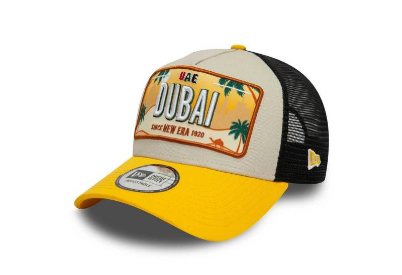 New Era Trucker Cap 9Forty A-Frame Licence Plate Dubai Patch Cap - Yellow/Beige/Black von New Era