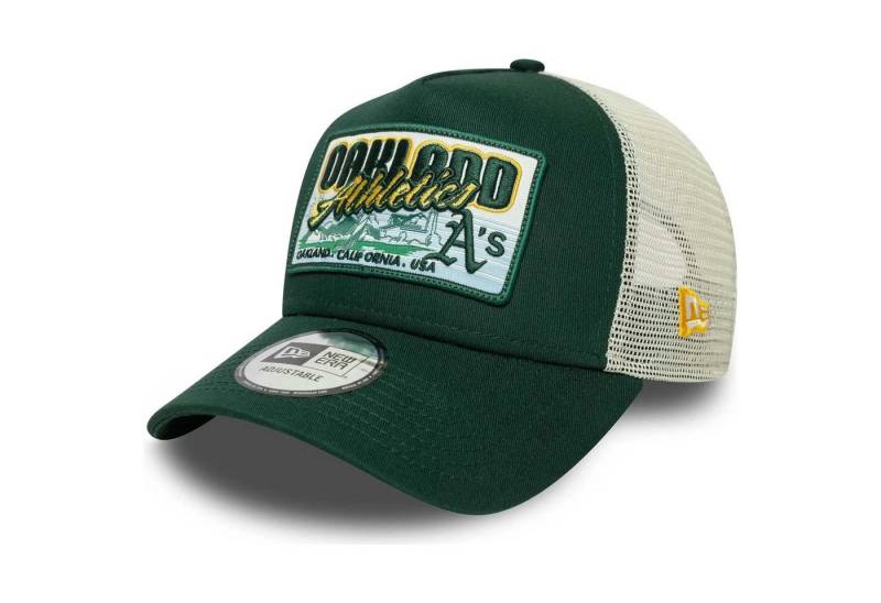 New Era Trucker Cap MLB Patch Oakland Athletics 9FORTY A-Frame Trucker Cap - Dark Green/Be von New Era