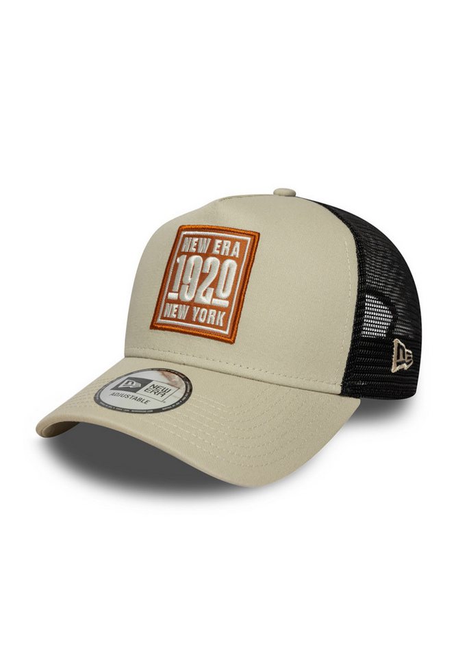 New Era Trucker Cap New Era NE Ess Patch Trucker Adjustable Cap NE LOGO Beige Schwarz von New Era