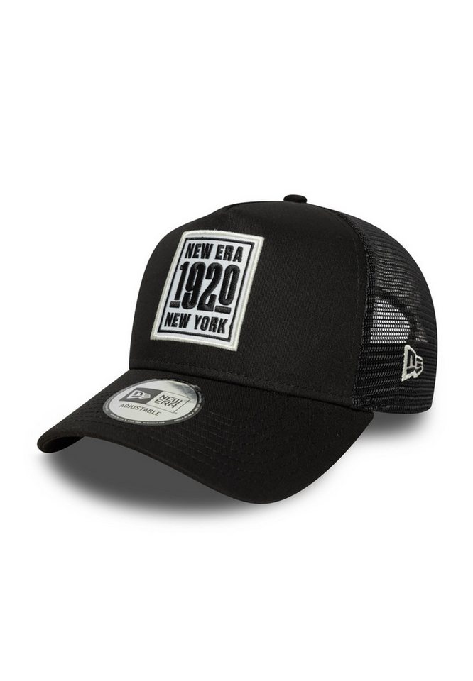 New Era Trucker Cap New Era NE Ess Patch Trucker Adjustable Cap NE LOGO Schwarz Weiß von New Era
