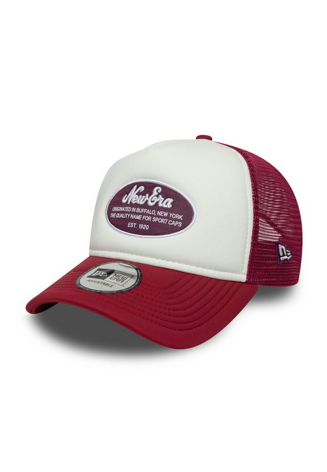 New Era Trucker Cap New Era Oval Foam Patch Trucker Adjustable Cap NE LOGO Weiß Rot von New Era