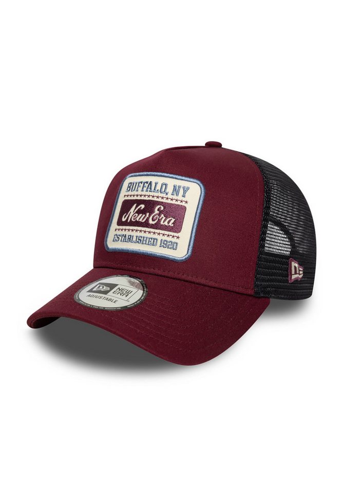 New Era Trucker Cap New Era Patch Trucker Adjustable Cap NE LOGO Dunkelrot von New Era