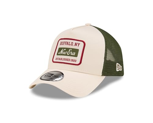 New Era Trucker Cap verstellbar Kappe Mesh Snapback Buffalo 1920 beige grün - One-Size von New Era