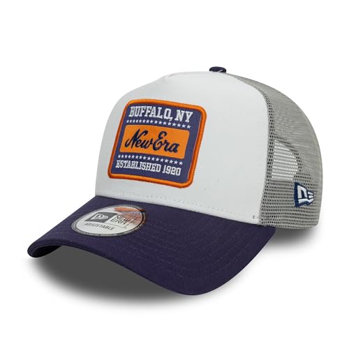 New Era Truckerkappe Cap Hut verstellbar Snapback Mesh gebogener Schirm Patch Sommer weiß blau - One-Size von New Era
