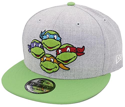 New Era Turtles Head TMNT Heather Grey Snapback Cap 9fifty 950 OSFA Exclusive Limited Edition von New Era