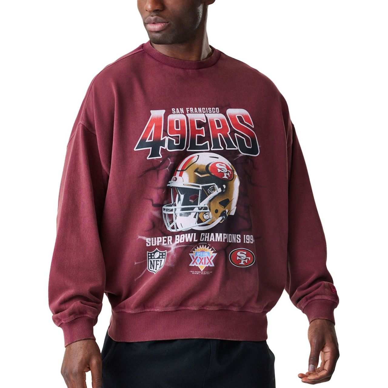 New Era Washed Boxy Pullover - San Francisco 49ers von New Era