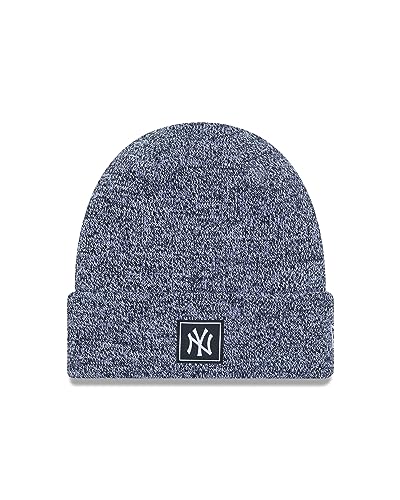 New Era Winter Schwarz Weiß Mütze Saum New York Yankees Baseball Logo Team Cuff Beanie - One-Size von New Era