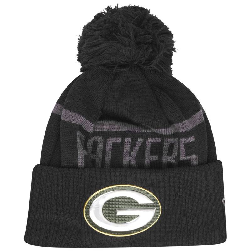 New Era Wintermütze Beanie LIQUID Green Bay Packers schwarz von New Era