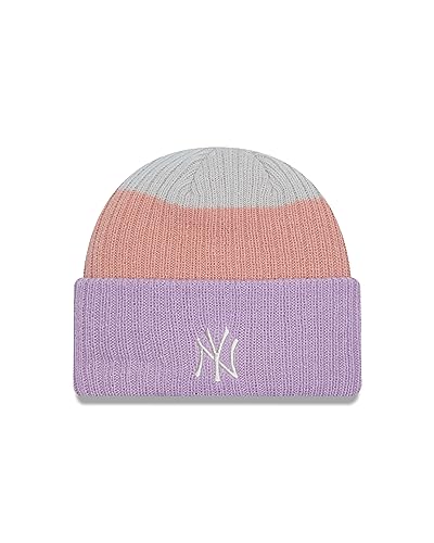 New Era Wintermütze Frauen New York Yankees Baseball Lila Orange Beige MLB Stripe Beanie Damen - One-Size von New Era