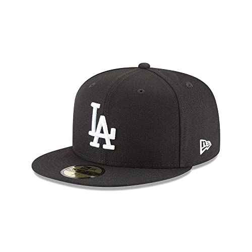 New Era x MLB Men's Los Angeles Dodgers Basic 56Fifty Fitted Hat Black/White 7 3/4 von New Era