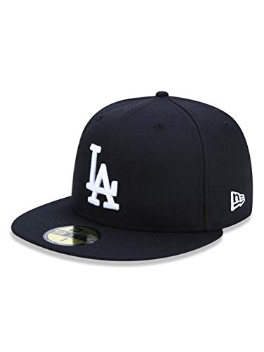 New Era x MLB Men's Los Angeles Dodgers Basic 56Fifty Fitted Hat Black/White 7 7/8 von New Era