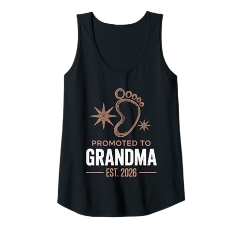 Damen Zum Grandma Est 2026 Baby Foot Star Modern befördert Tank Top Damen Zum Grandma Est 2026 Baby Foot Star Modern befördert Tank Top von New Grandma 2026 with Footprint Design For Nana