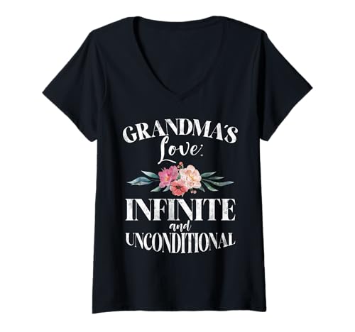 Damen Omas Love unendlich und bedingungslos Neue Großmutter T-Shirt mit V-Ausschnitt von New Grandma Gifts