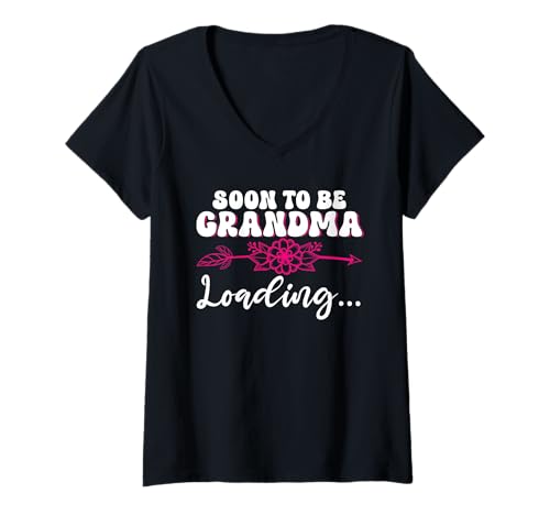 Damen Bald wird Oma Loading Großmutter Großmutter neue Eltern T-Shirt mit V-Ausschnitt Damen Bald wird Oma Loading Großmutter Großmutter neue Eltern T-Shirt mit V-Ausschnitt von New Grandma Soon To Be Grandma Gifts Grandmom