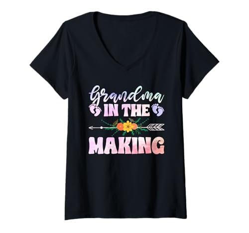 Damen Grandma In The Making New Grandma Schwangerschaftsankündigung T-Shirt mit V-Ausschnitt Damen Grandma In The Making New Grandma Schwangerschaftsankündigung T-Shirt mit V-Ausschnitt von New Grandma Soon To Be Grandma Gifts Grandmom