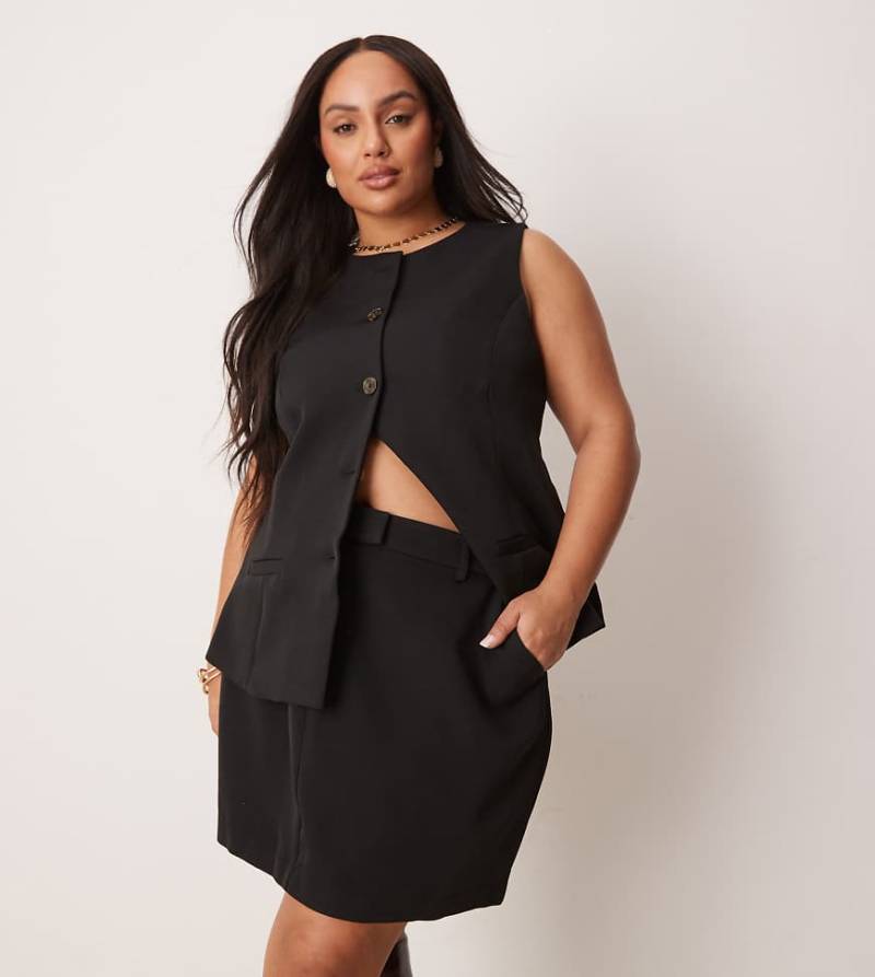 New Look Curve - Eleganter Minirock in Schwarz, Kombiteil von New Look Plus