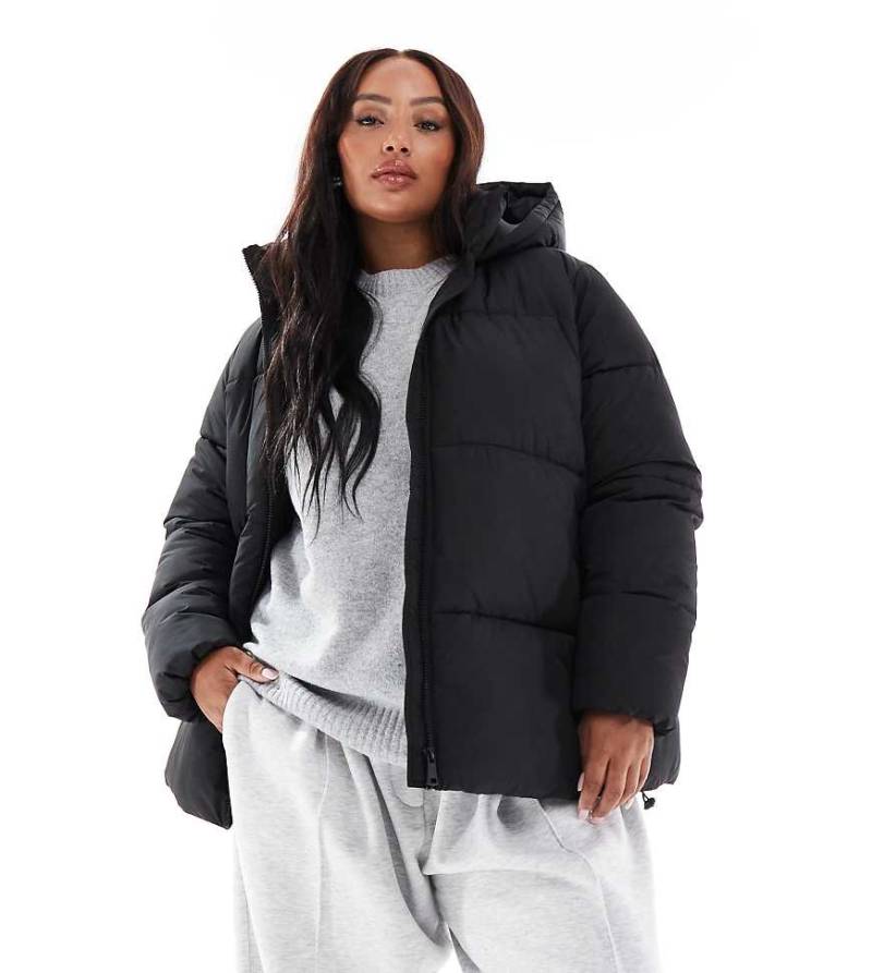 New Look Curve - Steppmantel in Schwarz von New Look Plus