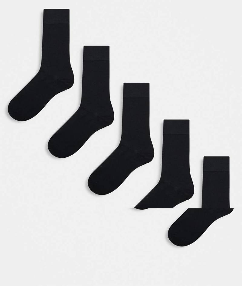 New Look - 5er-Pack schlichte Socken in Schwarz von New Look