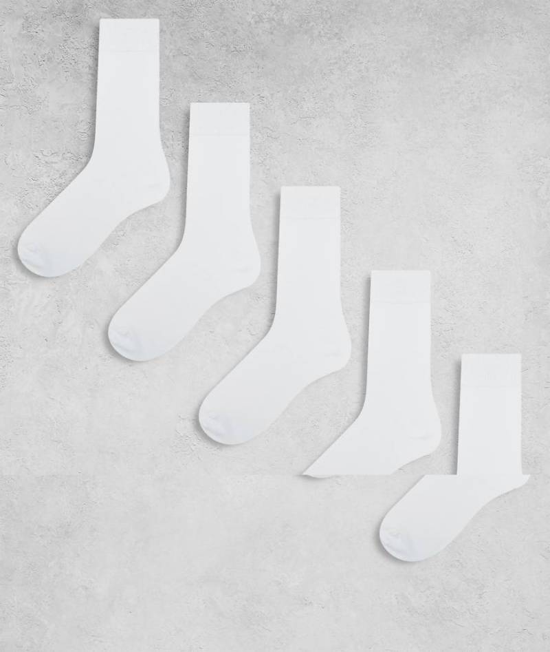 New Look - 5er-Pack schlichte Socken in Weiß von New Look