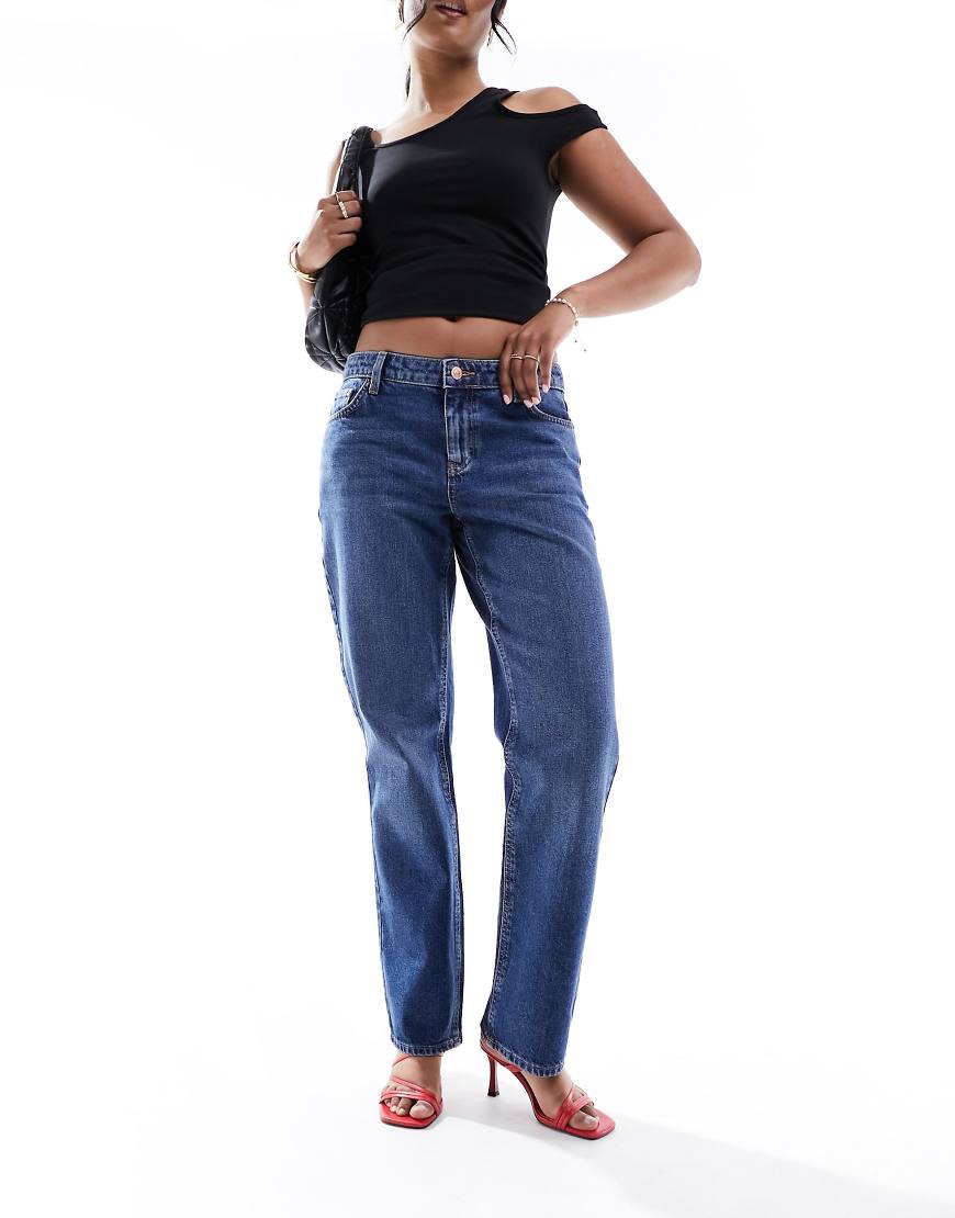 New Look - Baggy Jeans in Blau geradem Bein von New Look