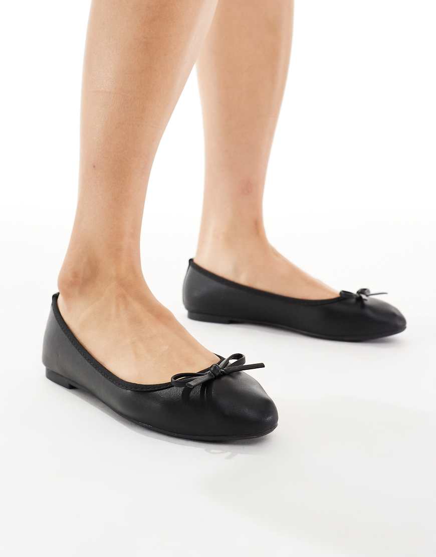 New Look - Ballerinas aus Kunstleder in Schwarz von New Look