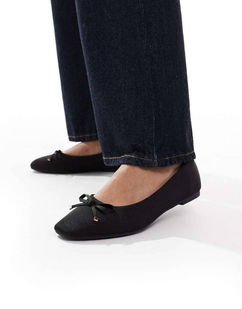 New Look - Ballerinas in Schwarz mit Schleife von New Look