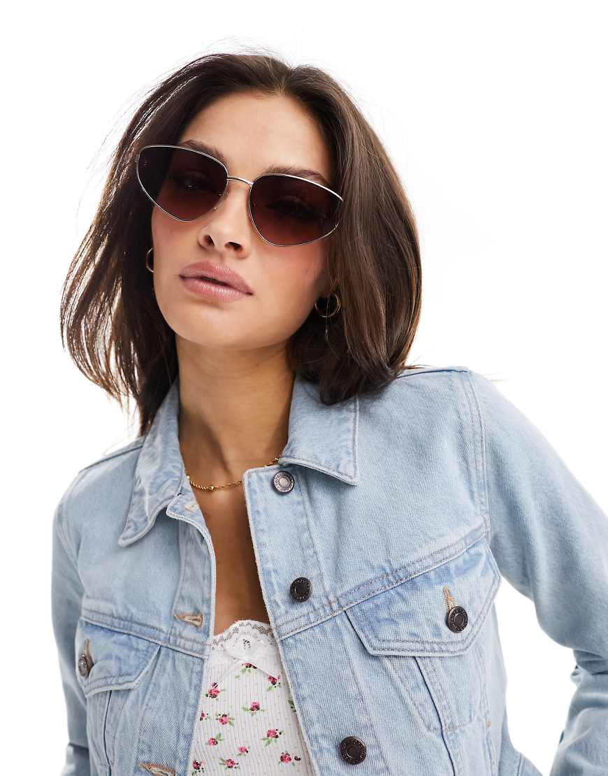 New Look - Cat-Eye-Sonnenbrille mit Metallrahmen in Gold-Goldfarben von New Look