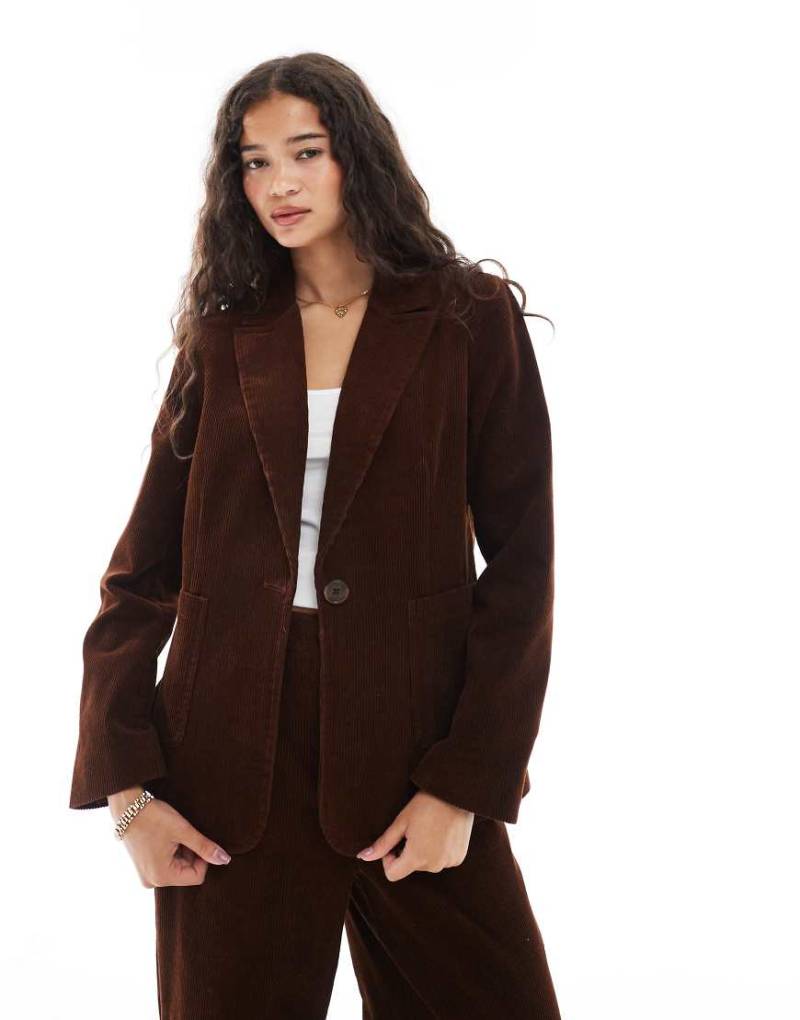 New Look - Cord-Blazer in Braun, Kombiteil-Kupfer von New Look
