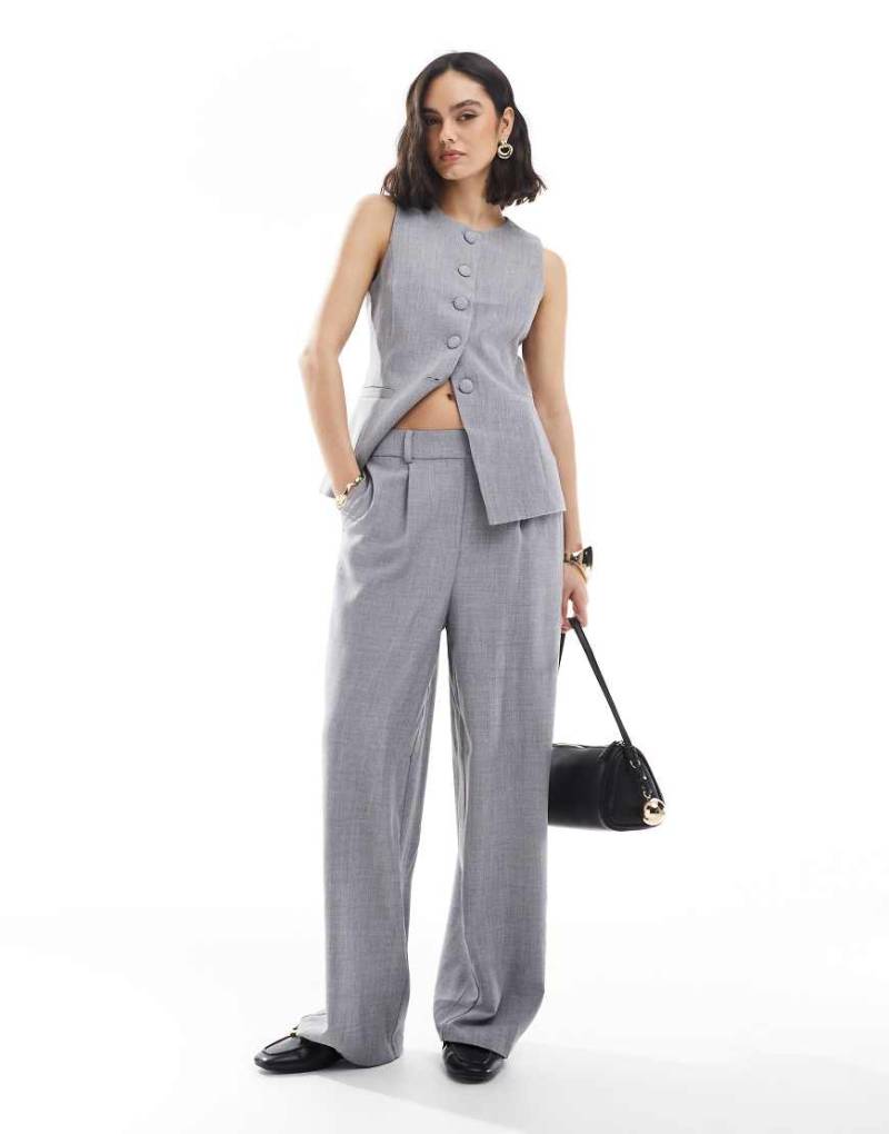 New Look - Elegante Hose in Grau mit weitem Schnitt, Kombiteil von New Look