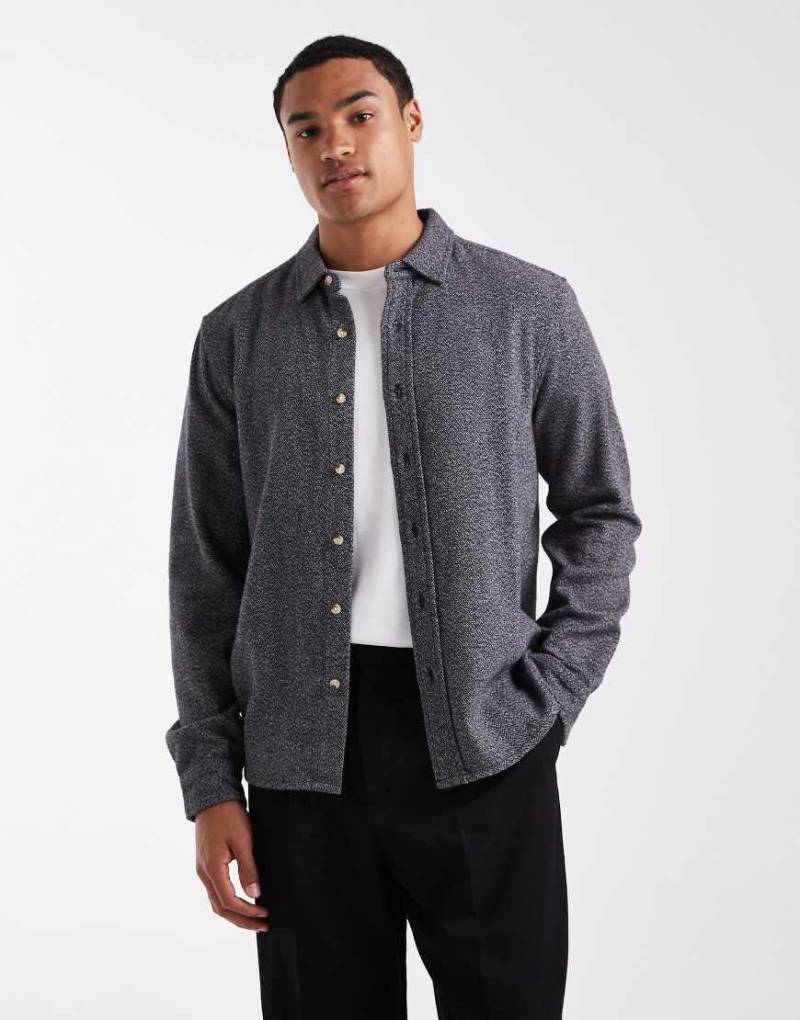 New Look - Fischgrät-Hemd in Marineblau von New Look