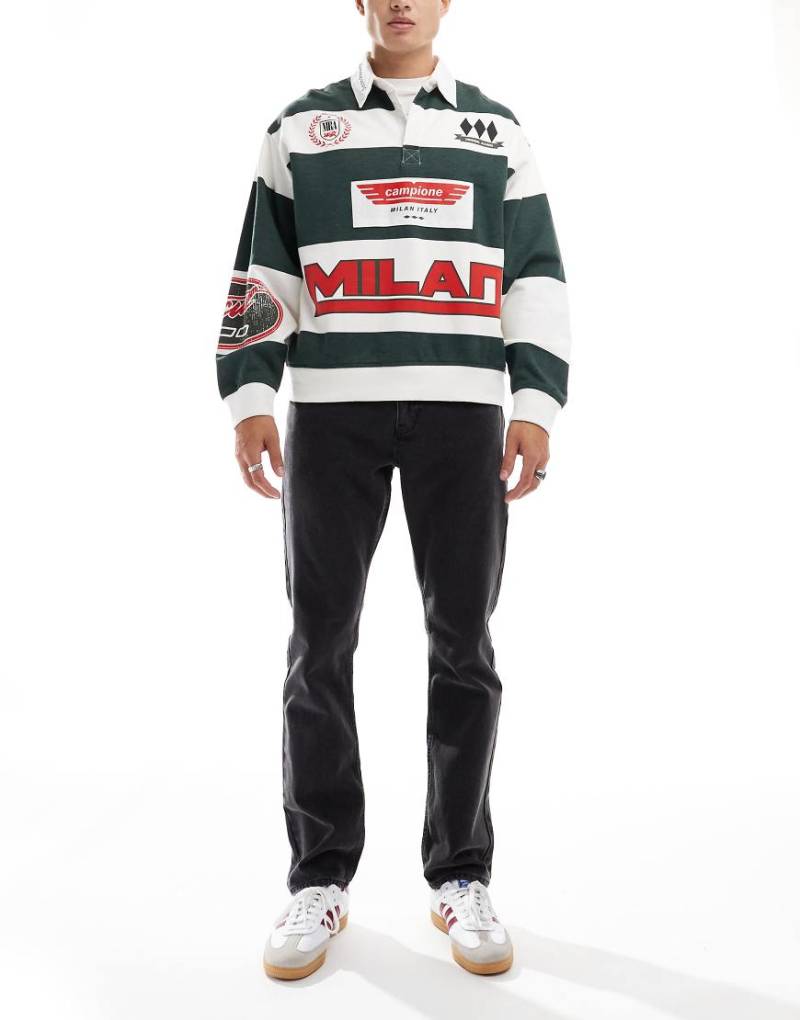 New Look - Gerade geschnittene Jeans in verwaschenem Schwarz von New Look