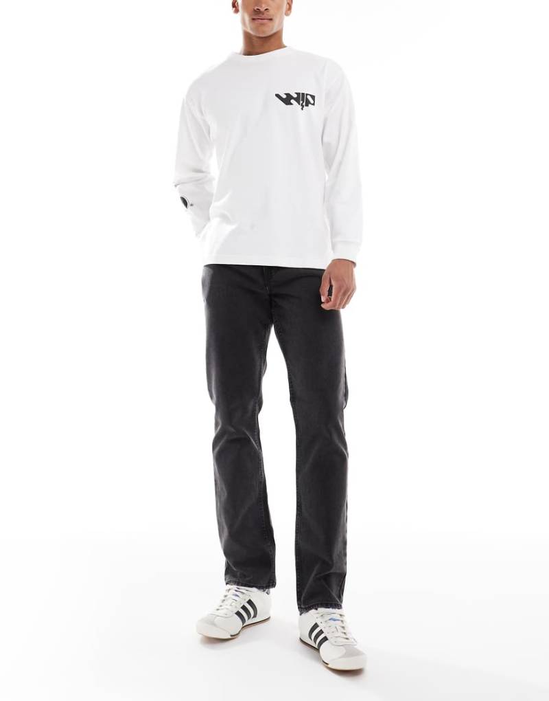 New Look - Gerade geschnittene Jeans in verwaschenem Schwarz von New Look