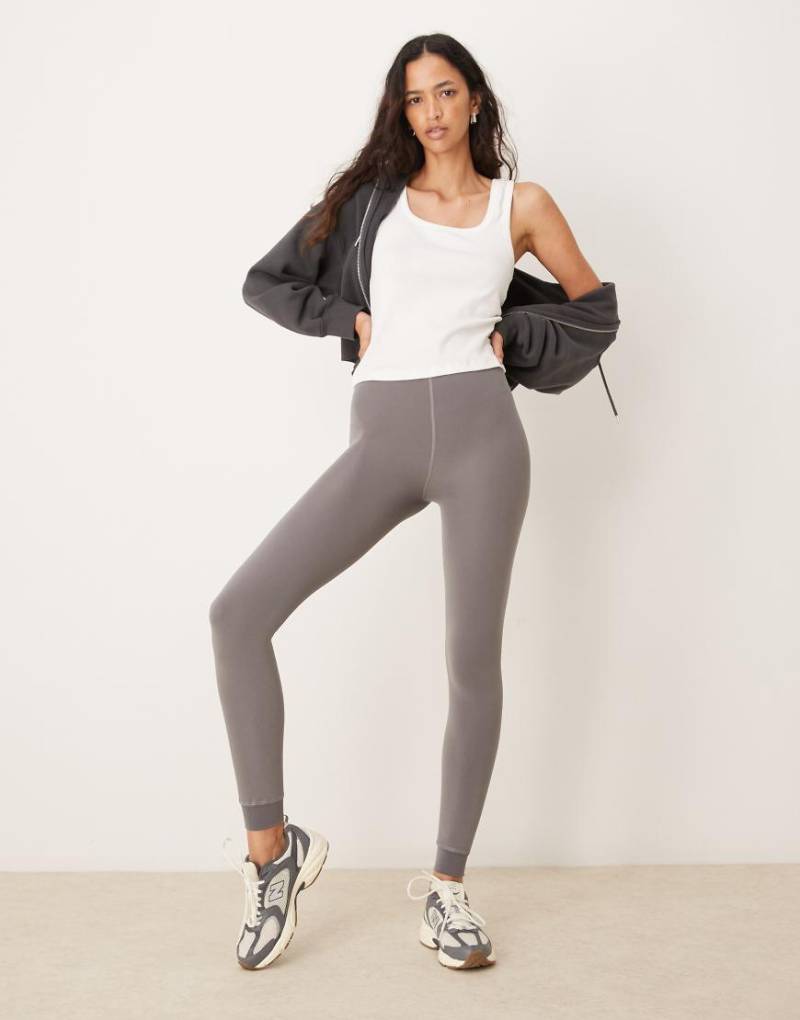 New Look - Graue Leggings mit Fleecefutter von New Look