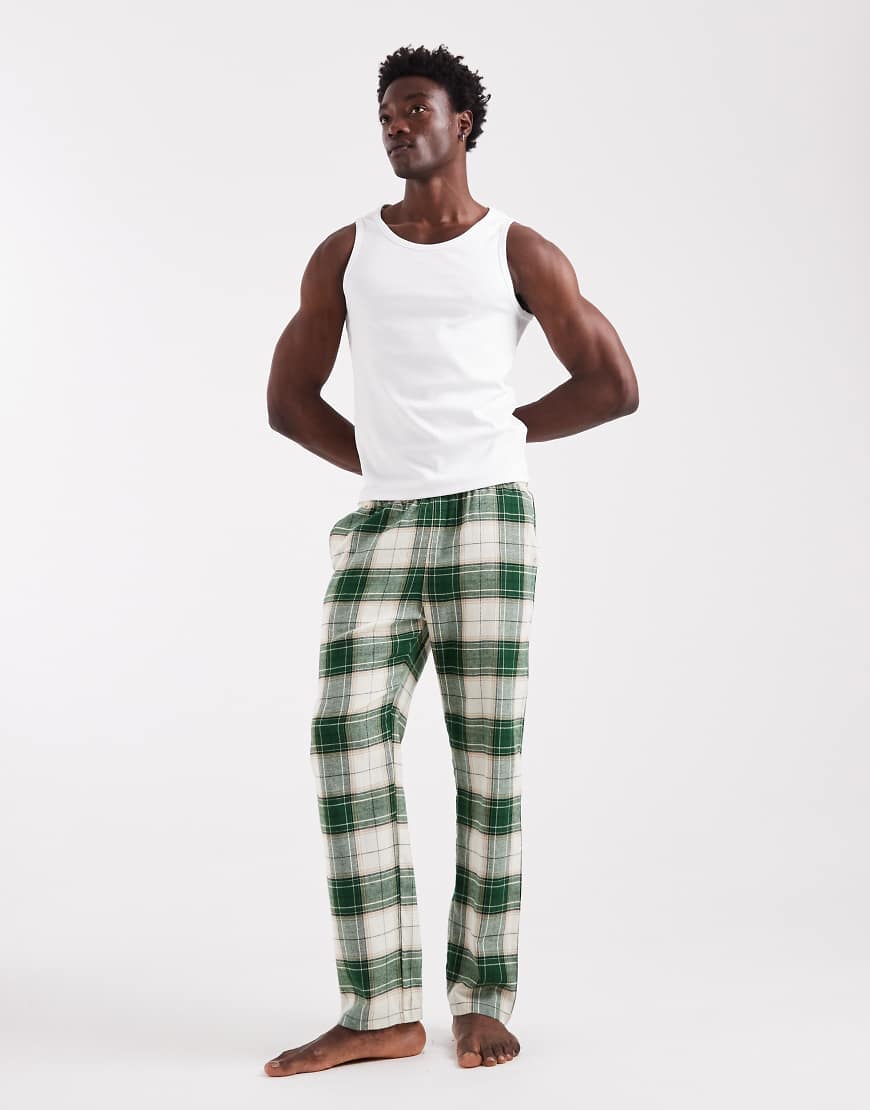 New Look - Grün karierte Pyjamahose von New Look