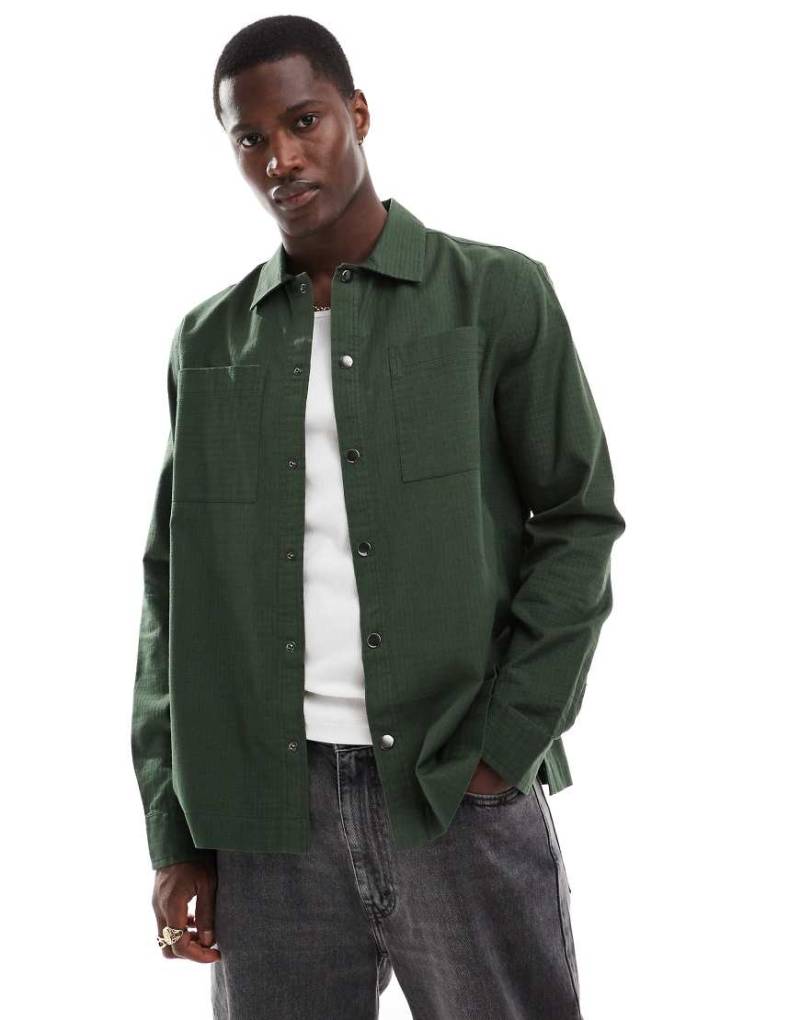 New Look - Hemdjacke aus Ripstop in Dunkelgrün von New Look