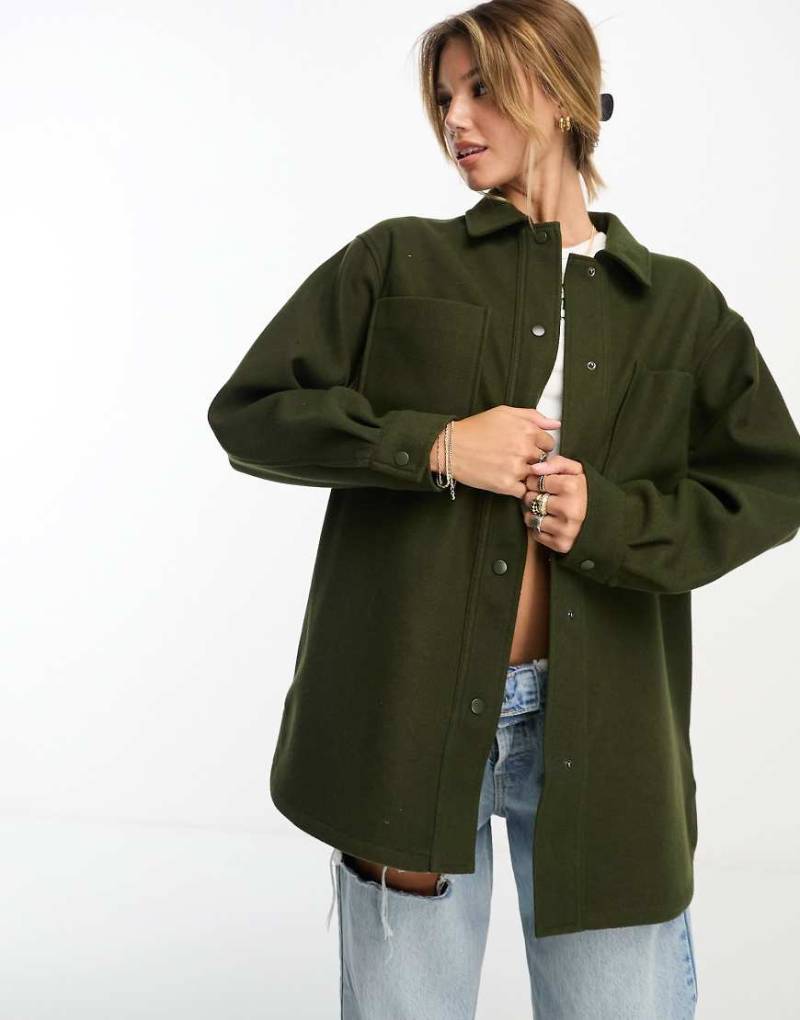 New Look - Hemdjacke in Khaki-Grün von New Look