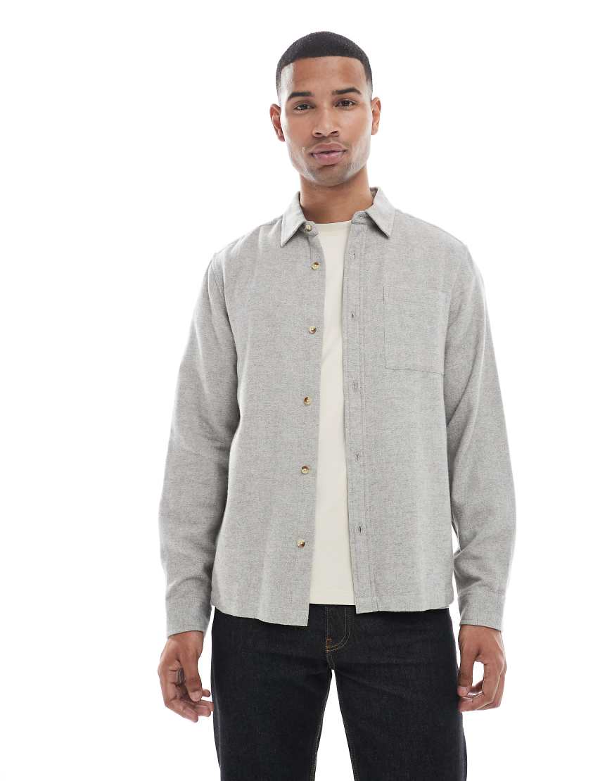 New Look - Hemdjacke in grau meliert-Neutral von New Look