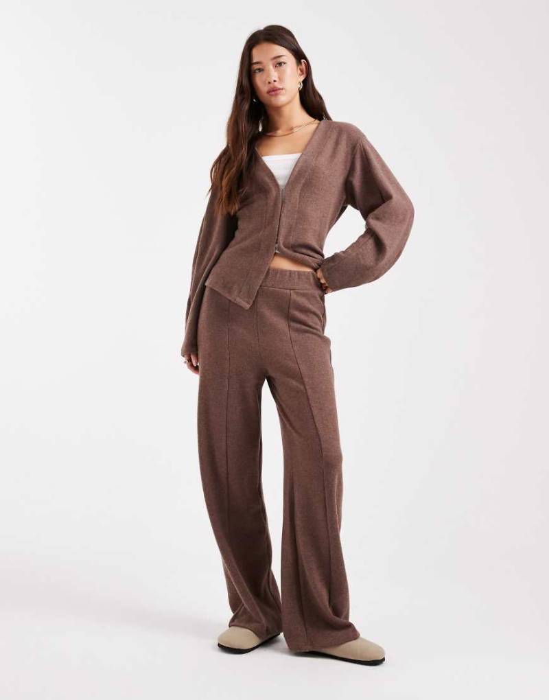 New Look - Hose in Braun mit Ziernaht vorne, Kombiteil-Brown von New Look