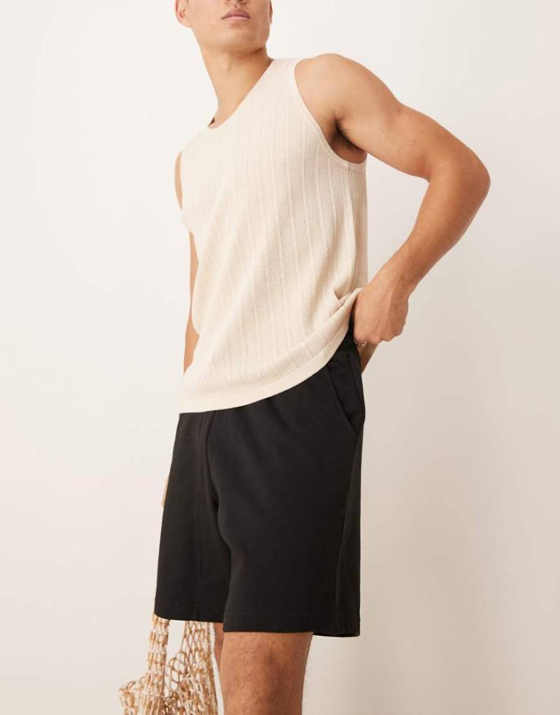 New Look - Jersey-Shorts in Schwarz von New Look